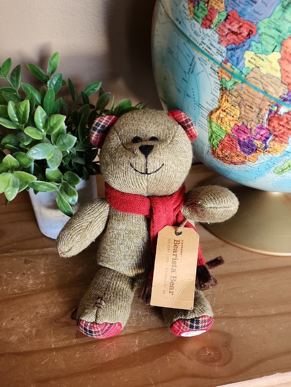 Starbucks 2009 Bearista Bear Plush with Red Scarf 88th Edition